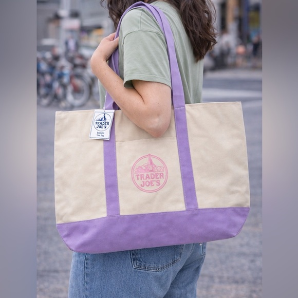 Trader Joe'S Handbags - Trader Joe's Large Lavender Tote Bag NEW With Tags
